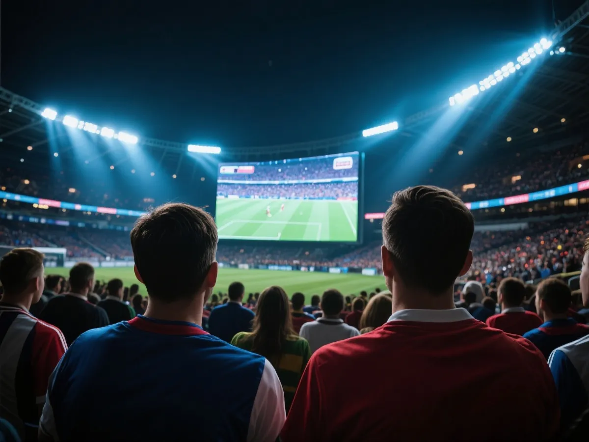 球迷观看世界杯直播的场景